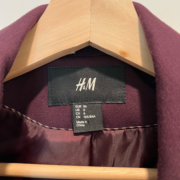 H&M Maroon Blazer / jacket - Picture 3 of 5